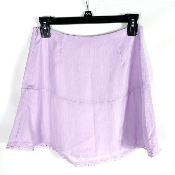 More to Come Fiona Mini Skirt Lilac Purple Dotted Trim A-Line Revolve‎ Sz S - Picture 8 of 11
